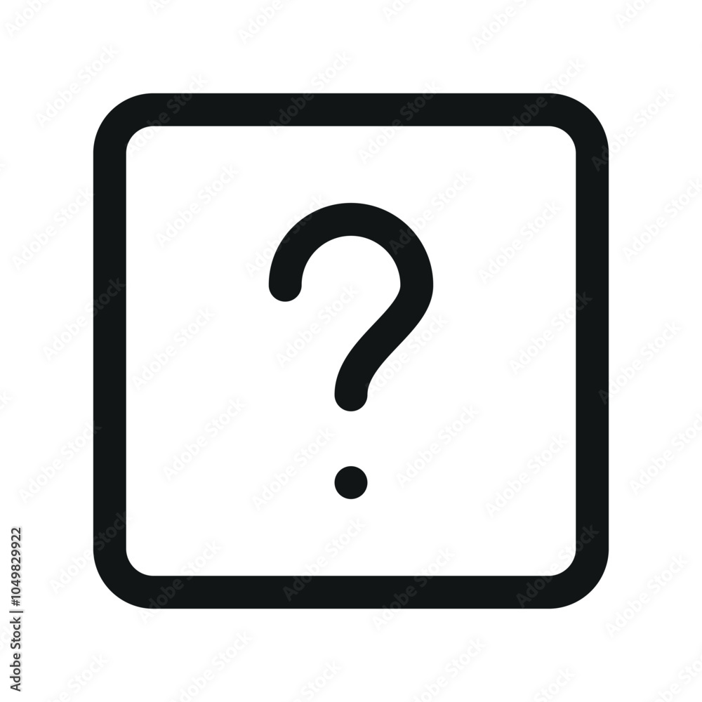 Poster question mark square ui icon, help simple line user interface vector symbol