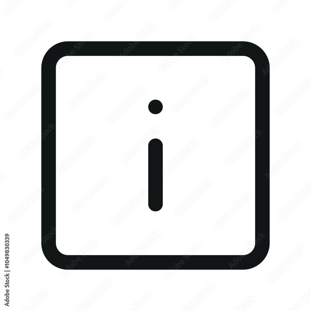 Poster Information button UI icon, info square simple line user interface vector symbol