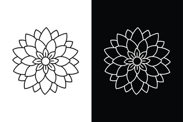 Chrysanthemum flower Vector illustration icon isolated on white background.