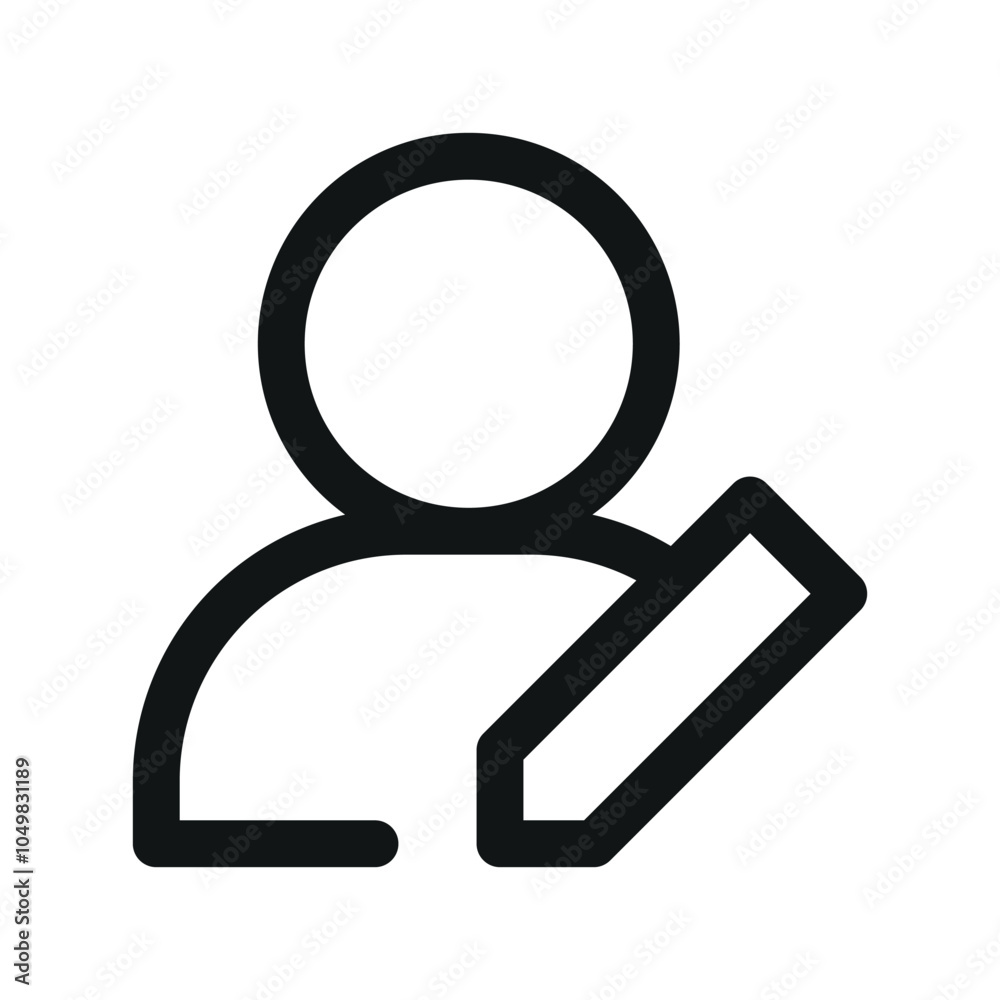 Aufkleber user edit ui icon, edit user profile simple line user interface vector symbol