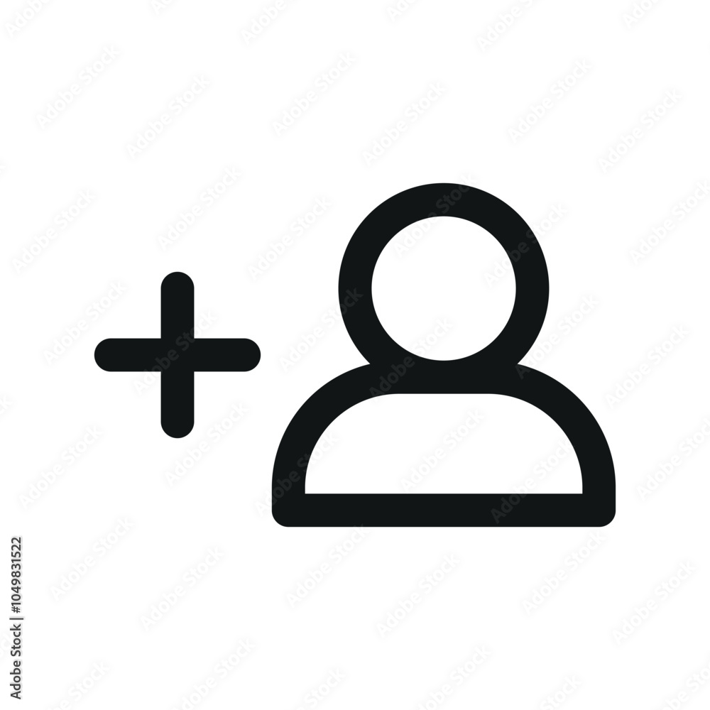 Aufkleber add guest ui icon, add child simple line user interface vector symbol