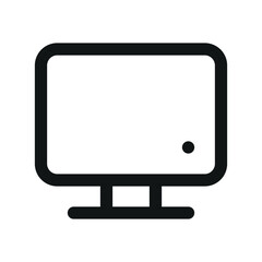 Monitor screen UI icon, TV display simple line user interface vector symbol
