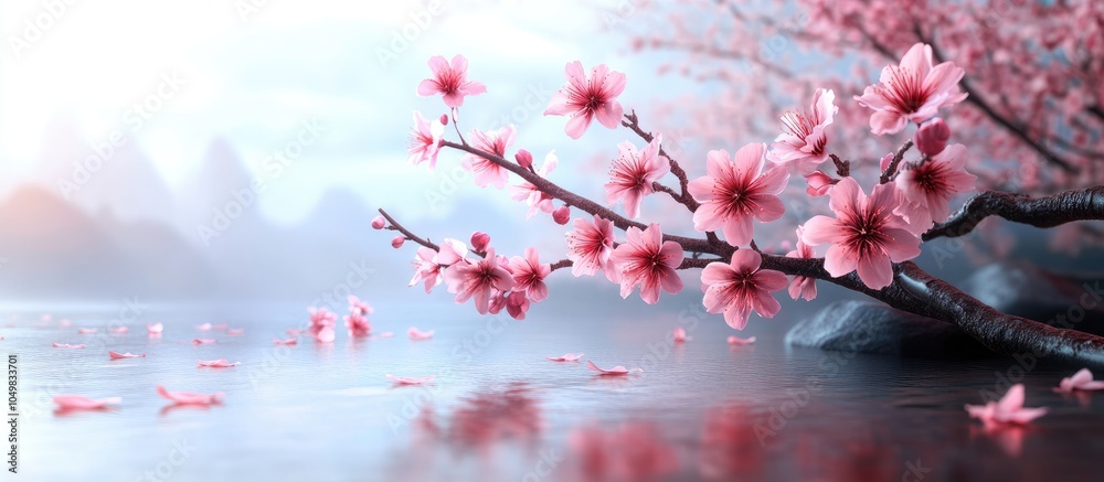 Leinwandbilder japanese sakura blossoms. with copy space image. place for adding text or design
