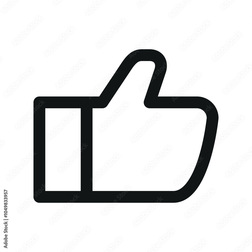Poster thumb up ui icon, like simple line user interface vector symbol