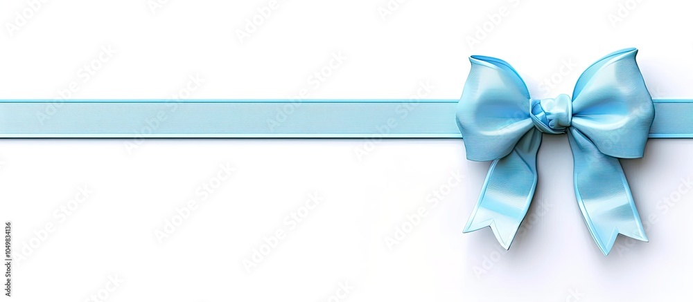 Poster lovely blue bow on a white background. with copy space image. place for adding text or design