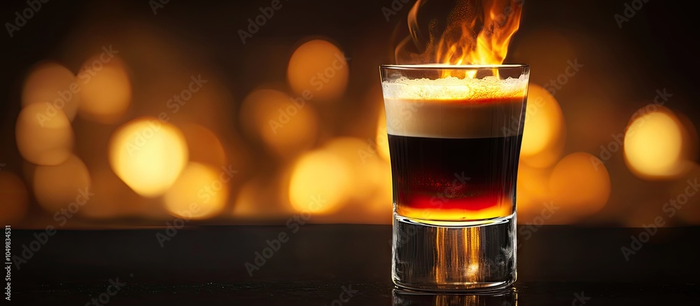 Poster b 52 cocktail flambe flamed a layered shot made of coffee liqueur irish cream and orange liqueur. wi