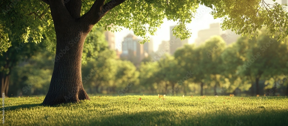 Poster tree in the city park. with copy space image. place for adding text or design