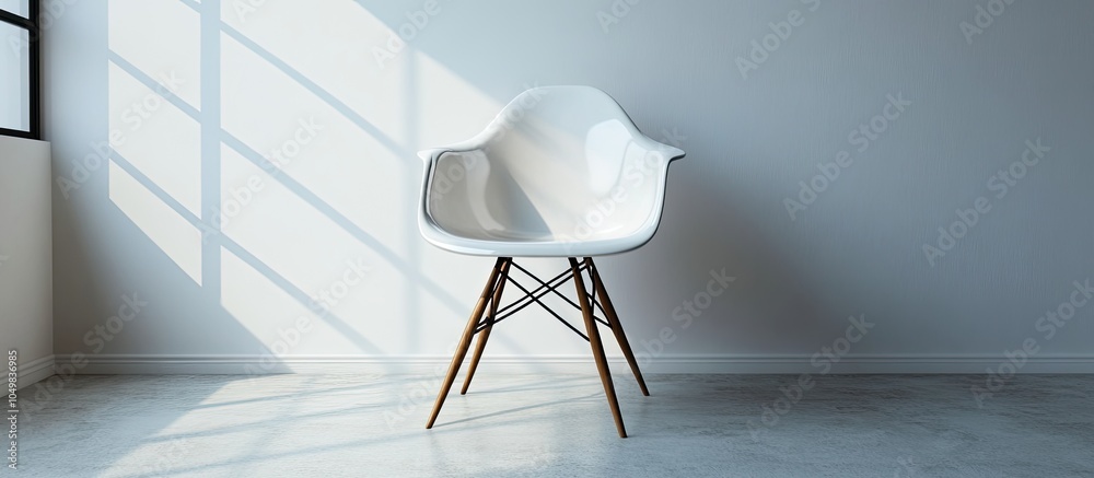 Poster a picture of a designer chair. with copy space image. place for adding text or design
