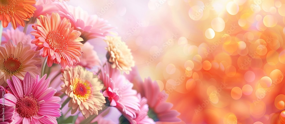 Fototapete background of fresh flowers. with copy space image. place for adding text or design