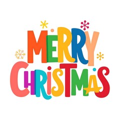 Christmas Greetings Color Text. Merry Christmas in Vibrant Colors. Colorful Holiday Text Card. Bright Christmas Typography Card. Festive Colorful Xmas Message.