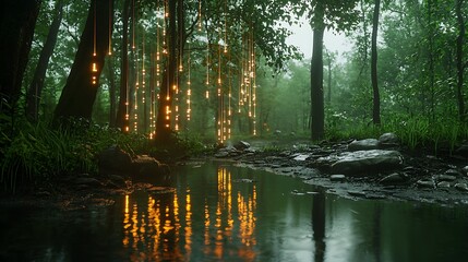 Obraz premium Mystical forest glow
