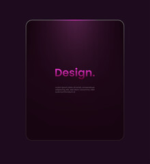 Futuristic card template. Website panel design interface concept. Neon light background.