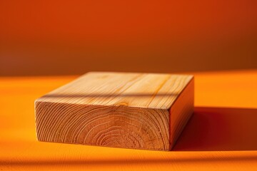 A wooden piece sits atop a table, providing a rustic touch