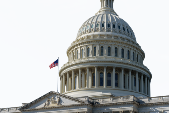 United States Capitol building isolated with cut out background