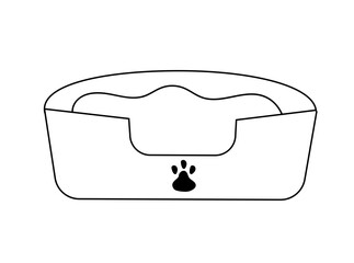 Bed for cat or dog. Vector flat illustration.