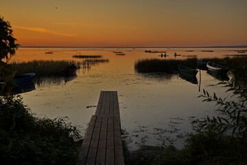 Summer sunset over Lake Pleshcheyevo.