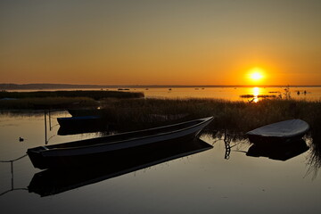 Summer sunset over Lake Pleshcheyevo.