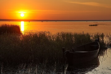 Summer sunset over Lake Pleshcheyevo.