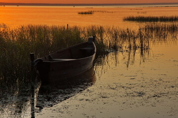 Summer sunset over Lake Pleshcheyevo.