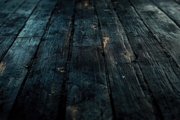 Obraz premium Close-up view of a wooden floor with a black background