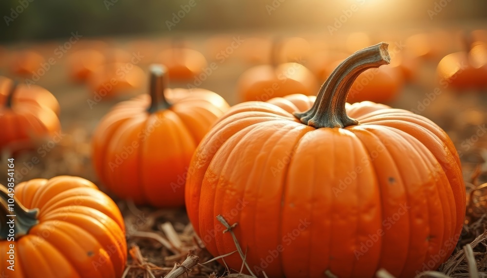 Sticker  Autumn Harvest  A Bountiful Pumpkin Patch