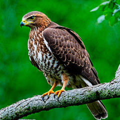Fototapeta premium Common Buzzard (accipiter gentilis) perched on a tree branch