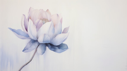 generative illustration lotuses on a white background