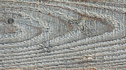 Fototapeta premium A frosted wooden surface that shows unique textural patterns and natural grain lines.