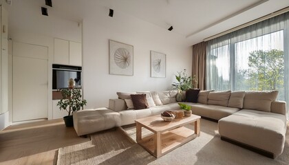 Architektur Modern Innenansicht Wohnen Zimmer Essen Küche Möbeliert