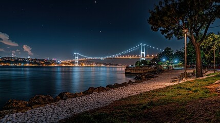 The Martyrs Bridge on July 15. August 5, 2021, Bosphorus in Istanbul, Turkey