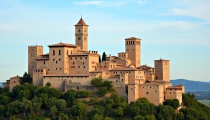  Elegant castle overlooking verdant landscape