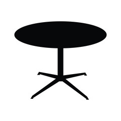 Round table silhouette. Table icon vector illustration..