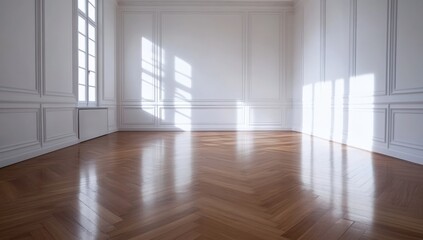 Bright Empty Room with French Interior Design