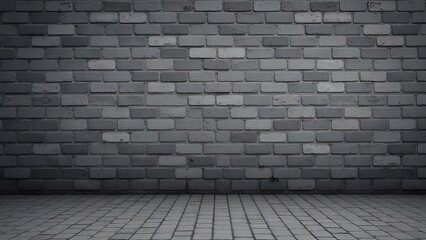Grunge gray brick wall and paved floor background for urban designs