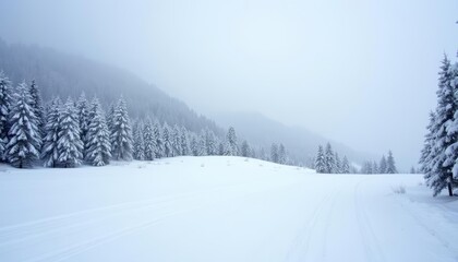 Obraz premium Snowy serenity A winter wonderland