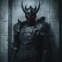  Black knight in dark fantasy style 