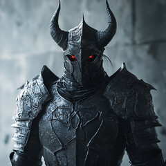  Black knight in dark fantasy style 