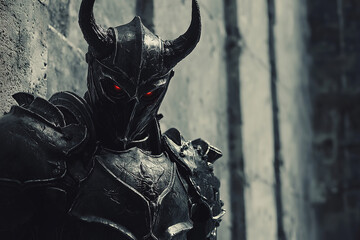  Black knight in dark fantasy style 