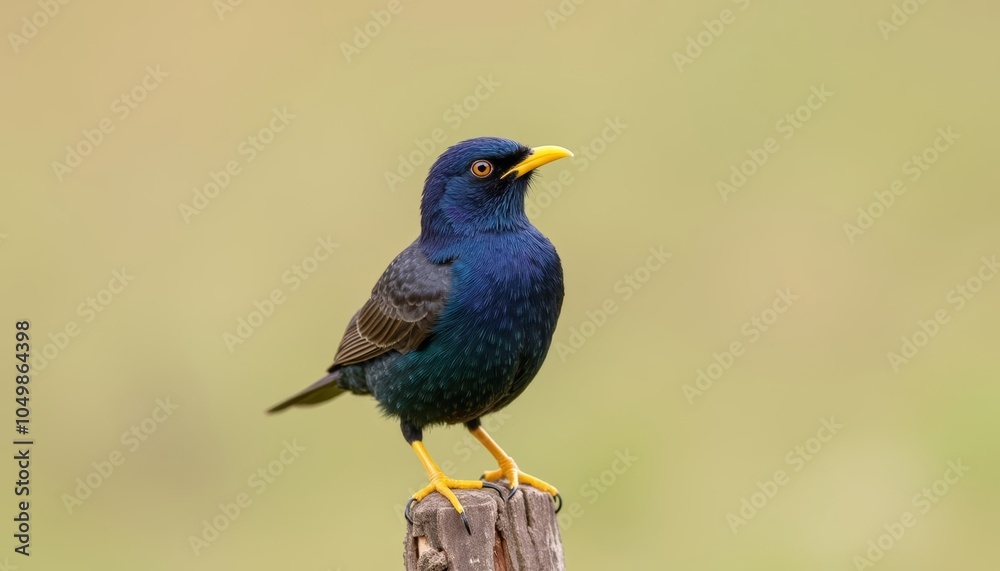 Poster  Vibrant bird perched on a branch ready to take flight