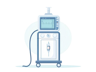 Fototapeta premium Medical equipment for monitoring patient vitals and administering fluids, on a white isolated background.