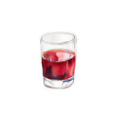 Warm winter drink on transparent background: mulled wine with spices and citrus