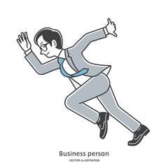 Fototapeta premium スタートダッシュする眼鏡をかけた男性会社員