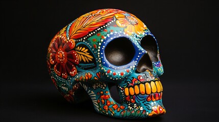 colorful Mexican skull, Dia Muertos