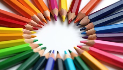  A rainbow of creativity  A vibrant array of colored pencils