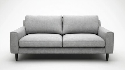 Fototapeta premium Beautifully Crafted Grey Couch with Simple Elegance