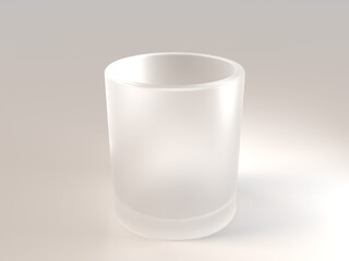 3D Illustration of a Matte White Cup