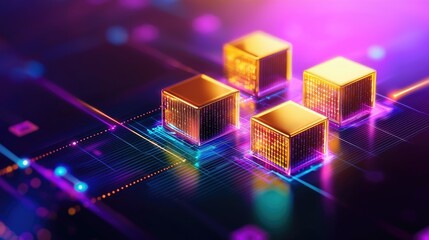 Fototapeta premium Modern Blockchain Technology in MENA Region