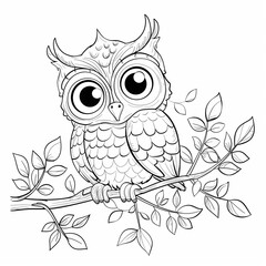 Fototapeta premium owl bird coloring page