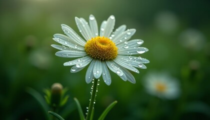 Fototapeta premium Freshly dewed daisy a mornings gentle touch