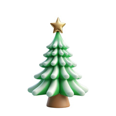 Obraz premium Traditional Christmas Tree Icon with Decorations